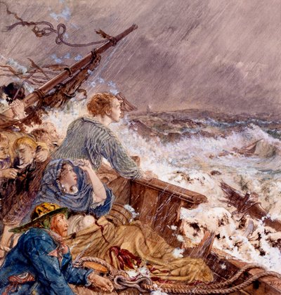 Grace Darling und ihr Vater retten die schiffbrüchige Besatzung, 7. September 1838 von William Bell Scott